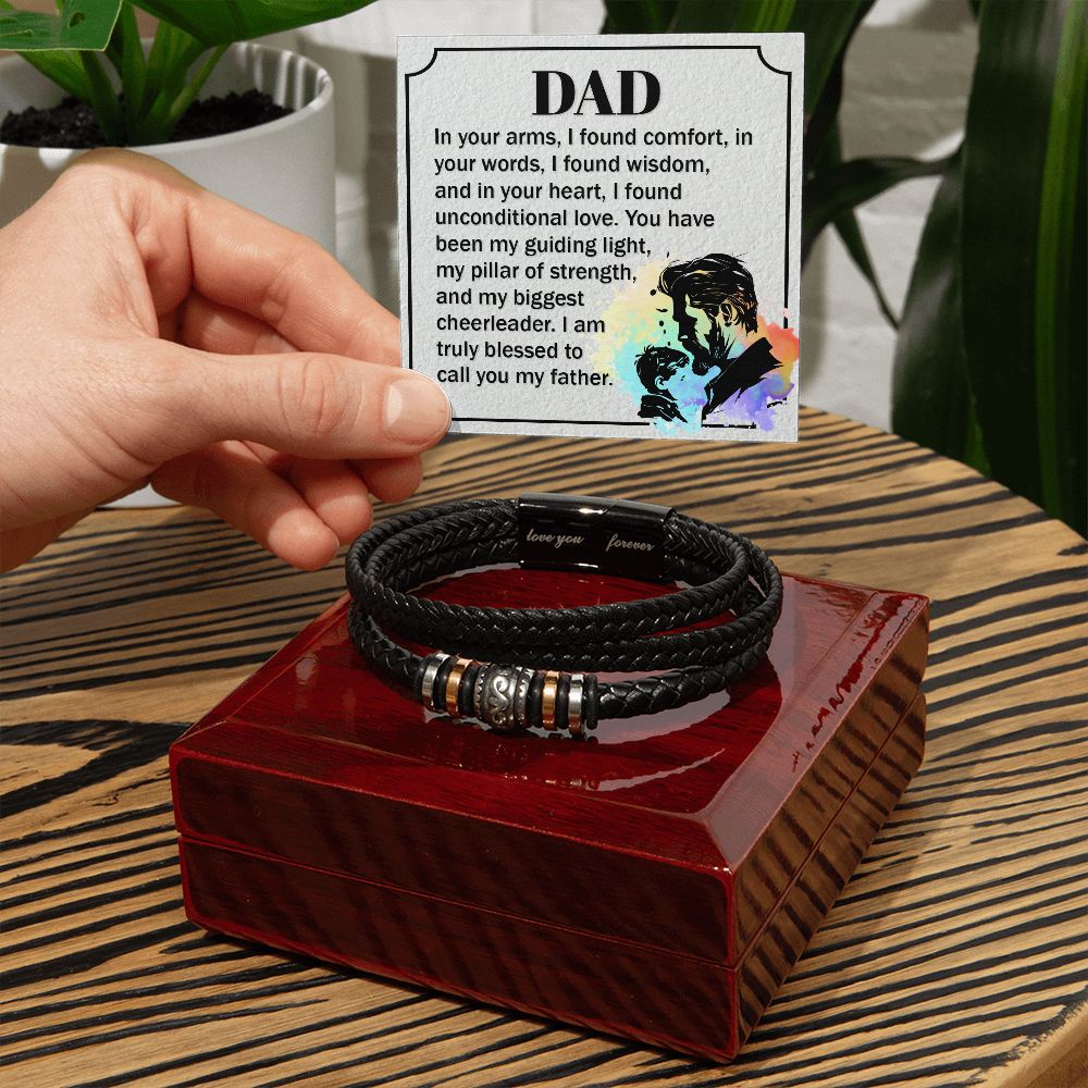 To My Dad Dear Dad Love You Forever Bracelet-Express Your Love Gifts