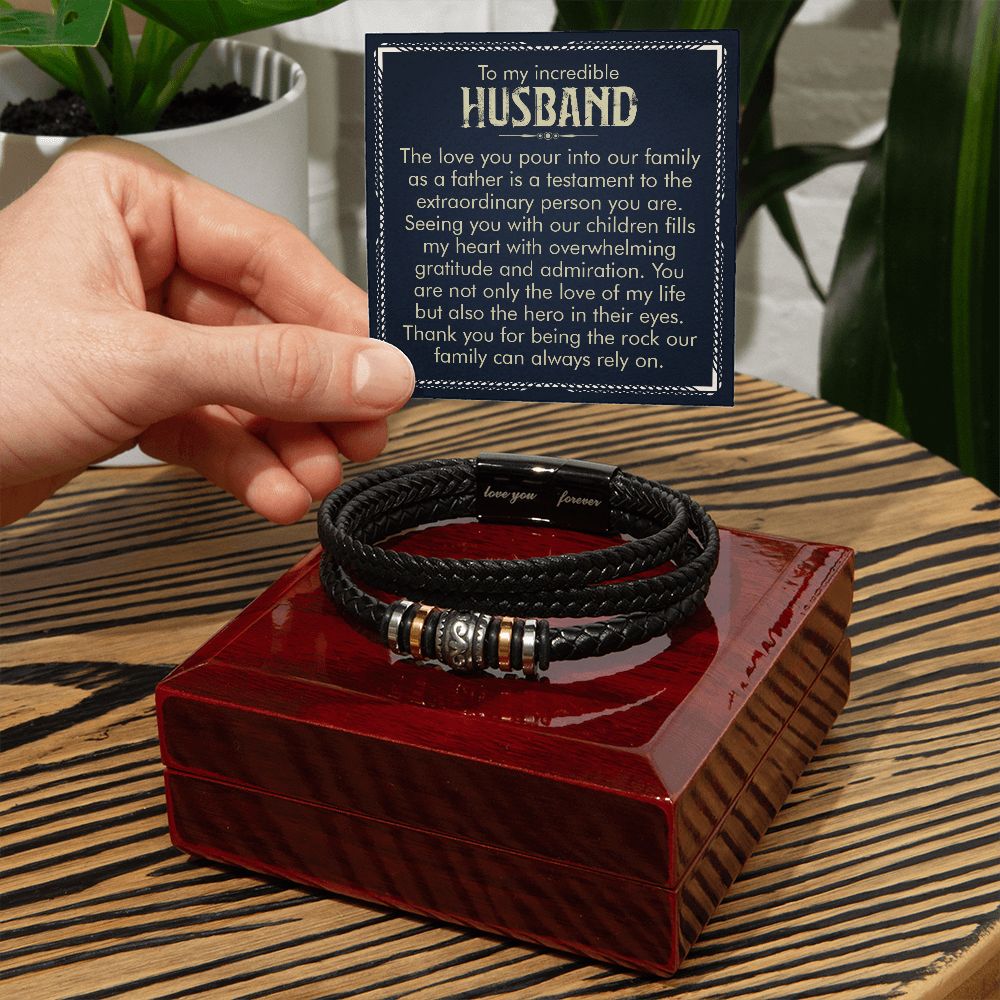To My Husband Incredible Husband Love You Forever Bracelet-Express Your Love Gifts