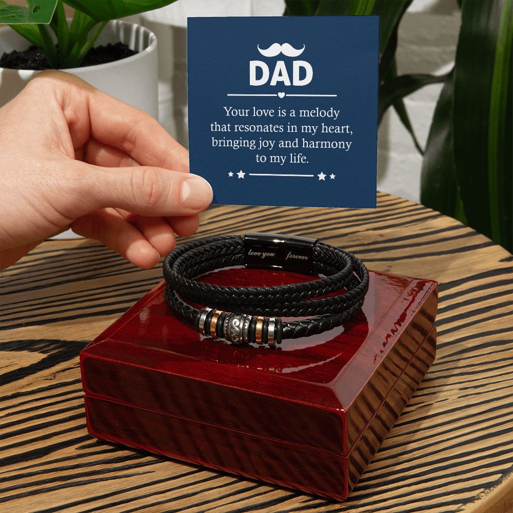 To My Dad Your Love is a Melody Love You Forever Bracelet-Express Your Love Gifts