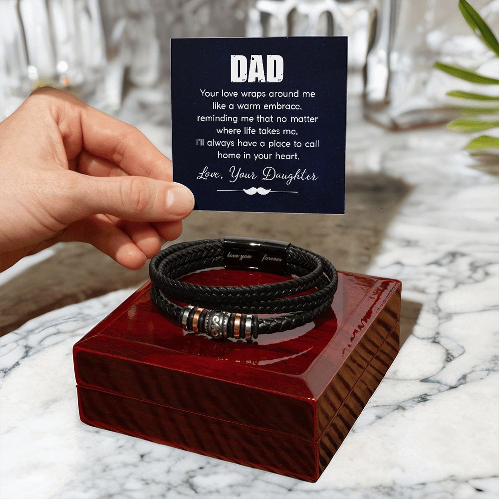 To My Dad Your Love Wraps Around From Daughter Love You Forever Bracelet-Express Your Love Gifts