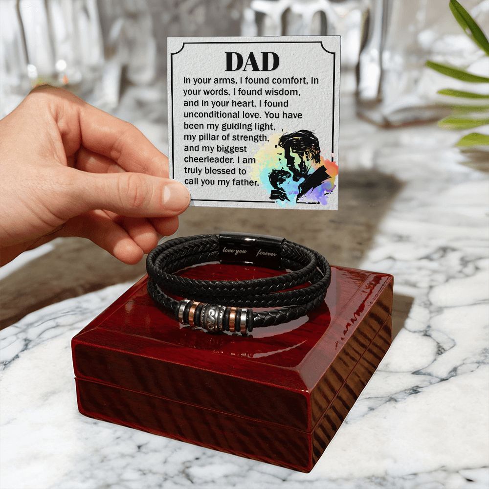 To My Dad Dear Dad Love You Forever Bracelet-Express Your Love Gifts