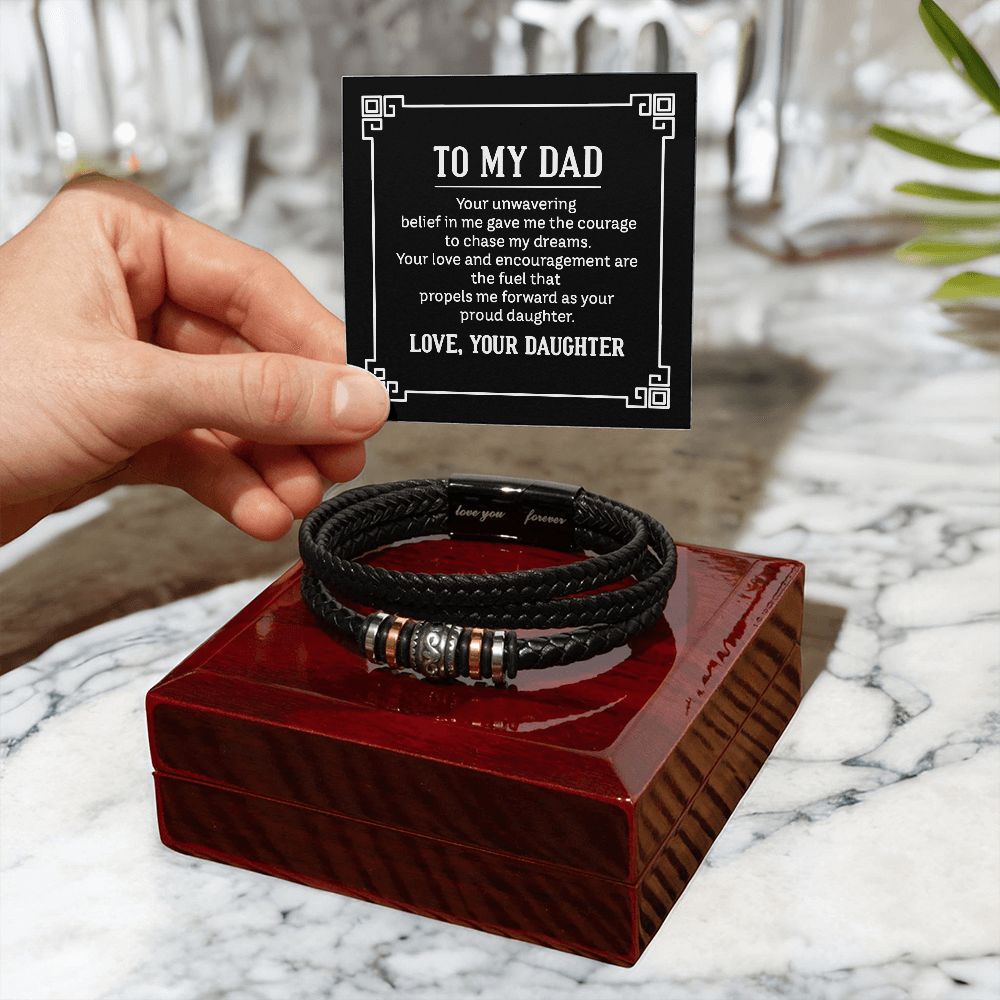 To My Dad Your Unwavering Belief Love You Forever Bracelet-Express Your Love Gifts