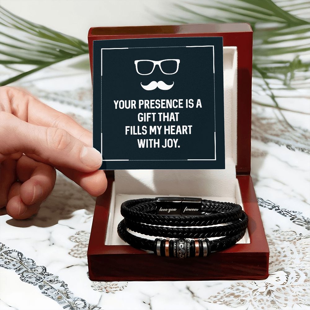 To My Dad Your Presence is a Gift That Fills My Heart With Joy Love You Forever Bracelet-Express Your Love Gifts