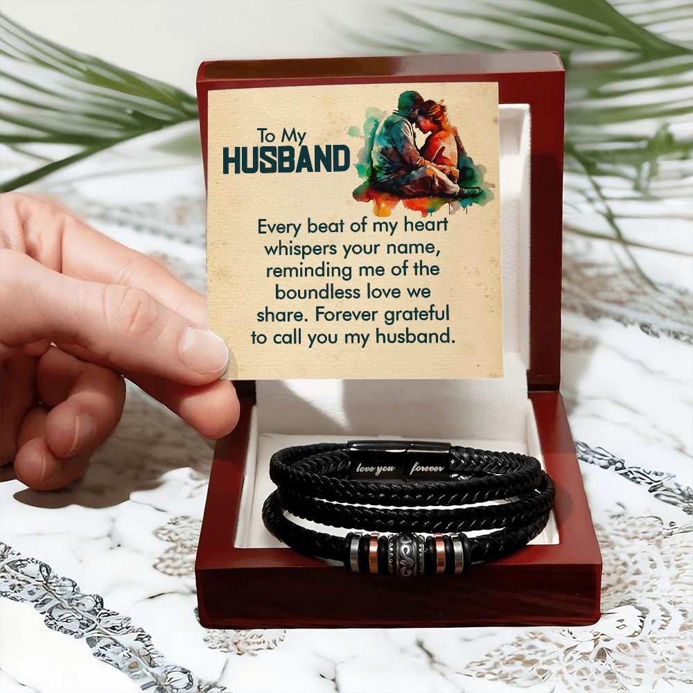 To My Husband Every Beat Love You Forever Bracelet-Express Your Love Gifts