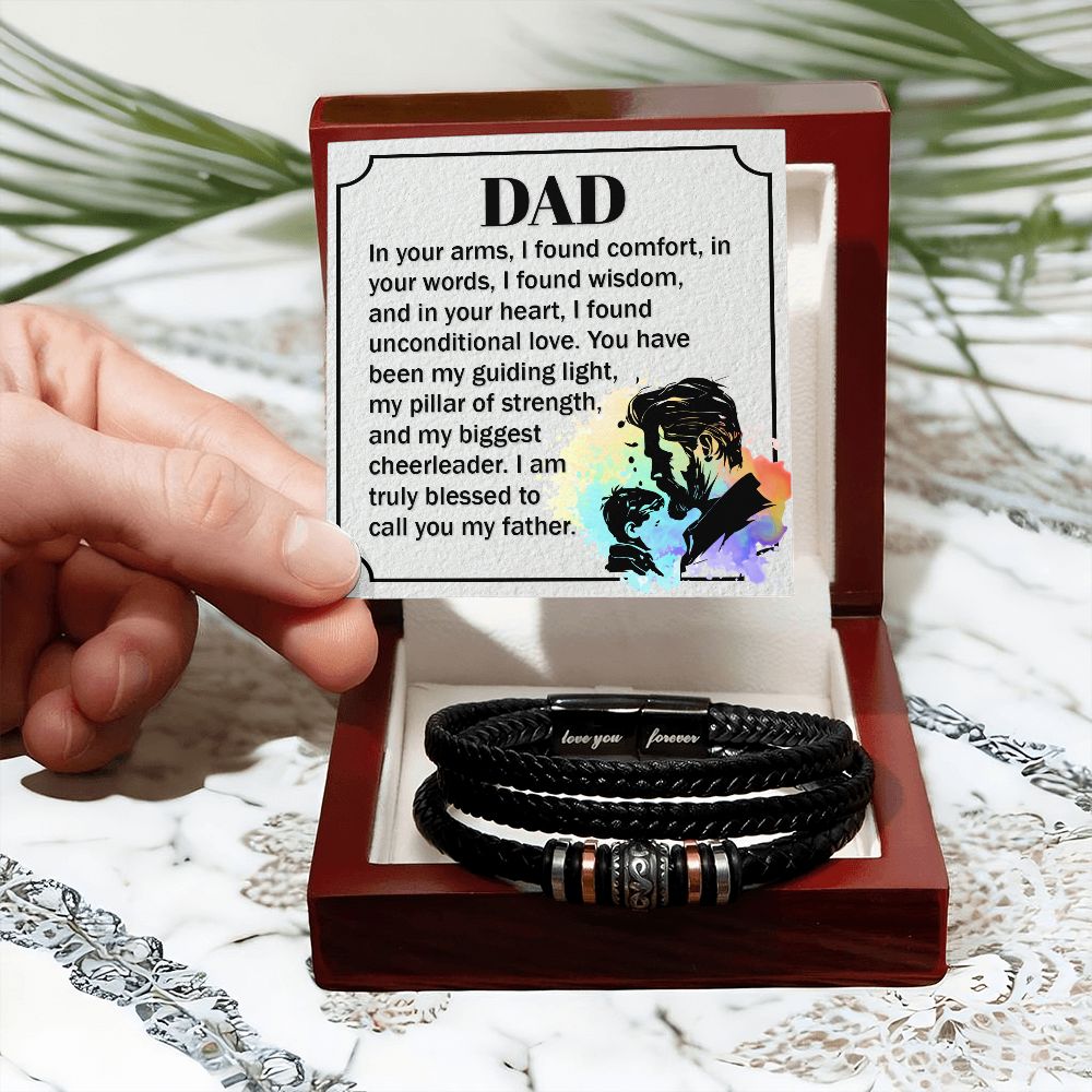 To My Dad Dear Dad Love You Forever Bracelet-Express Your Love Gifts