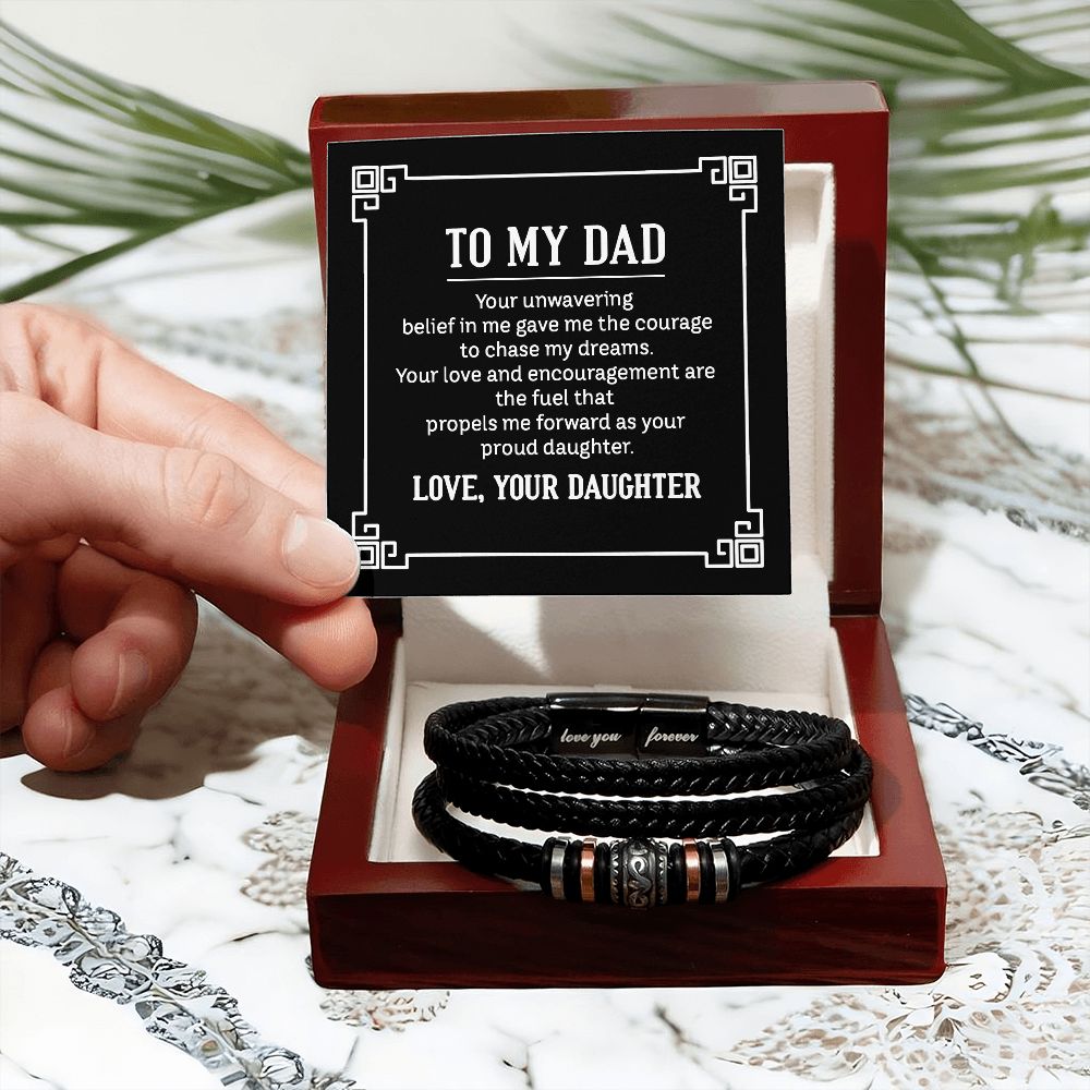 To My Dad Your Unwavering Belief Love You Forever Bracelet-Express Your Love Gifts