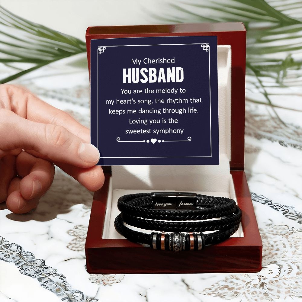 My Cherished Husband You Are the Melody to My Heart's Song Love You Forever Bracelet-Express Your Love Gifts