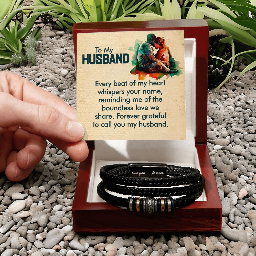 To My Husband Every Beat Love You Forever Bracelet-Express Your Love Gifts