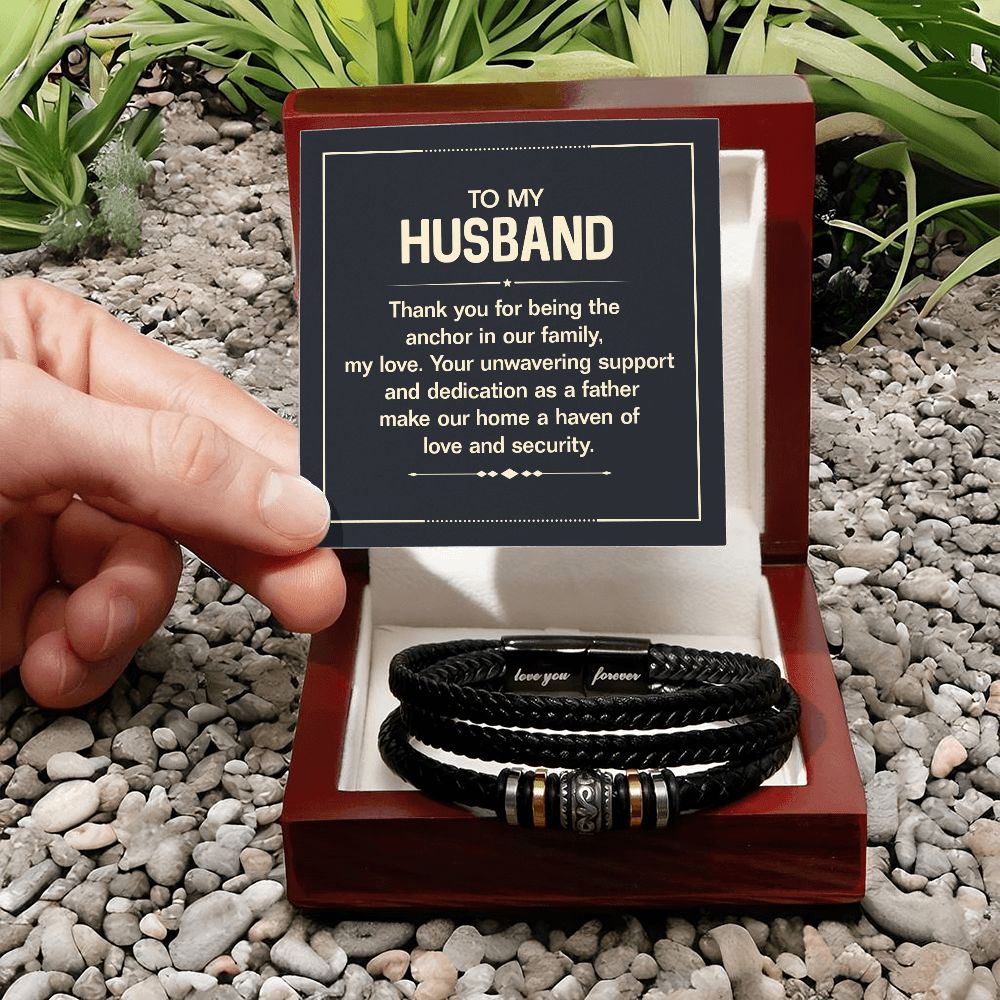 To My Husband Thank You for Being the Anchor in Our Family Love You Forever Bracelet-Express Your Love Gifts