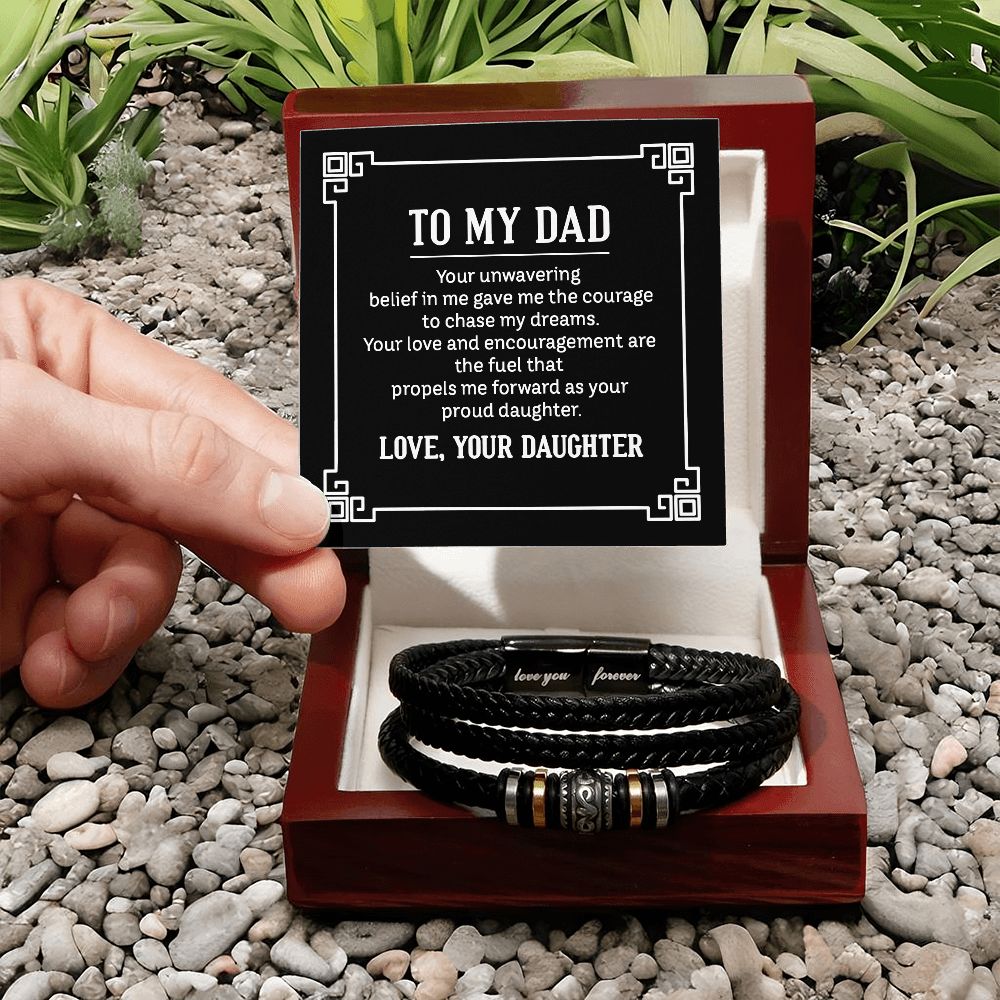 To My Dad Your Unwavering Belief Love You Forever Bracelet-Express Your Love Gifts
