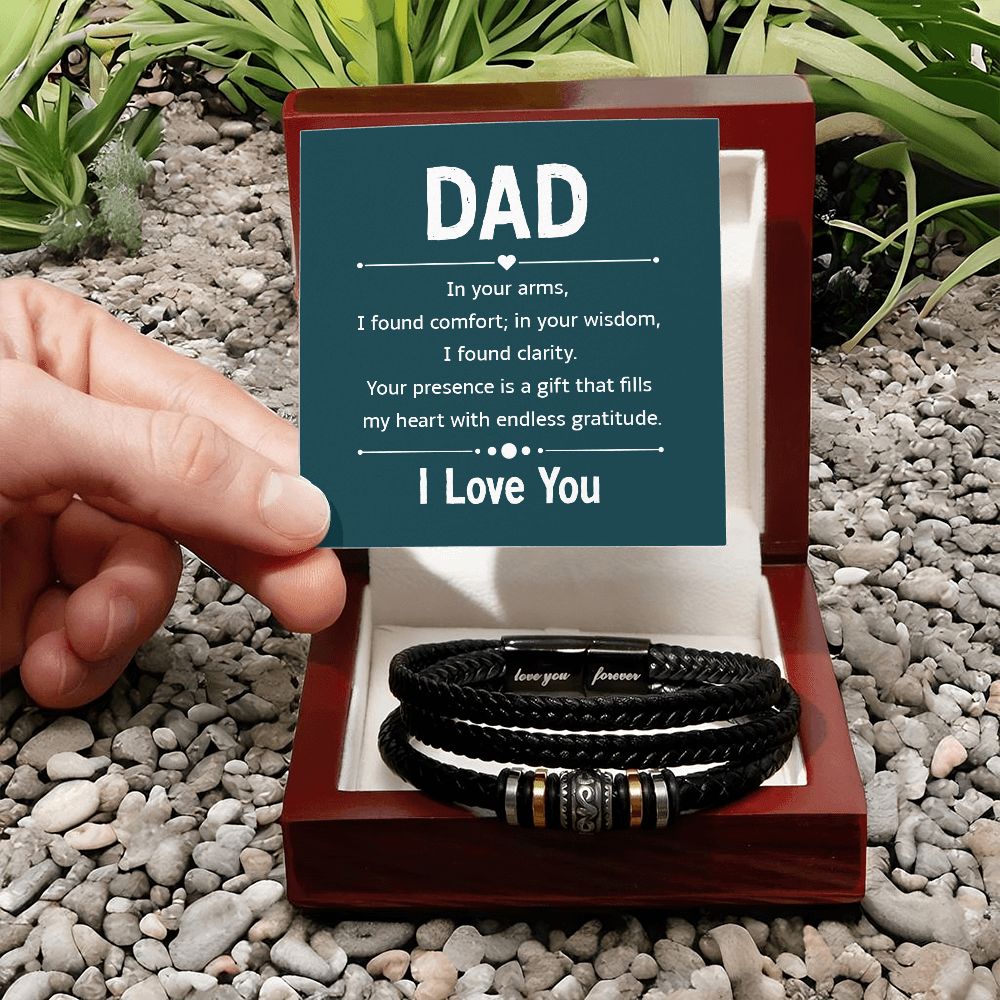 To My Dad In Your Arms Love You Forever Bracelet-Express Your Love Gifts