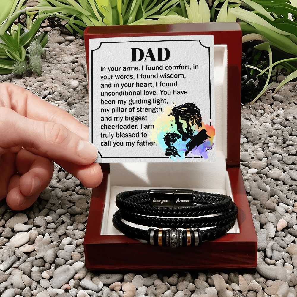 To My Dad Dear Dad Love You Forever Bracelet-Express Your Love Gifts