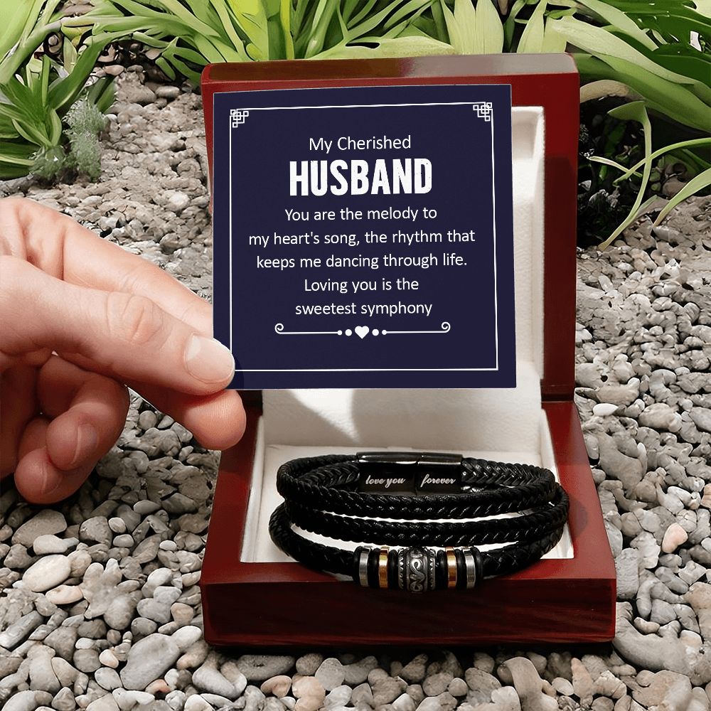 My Cherished Husband You Are the Melody to My Heart's Song Love You Forever Bracelet-Express Your Love Gifts