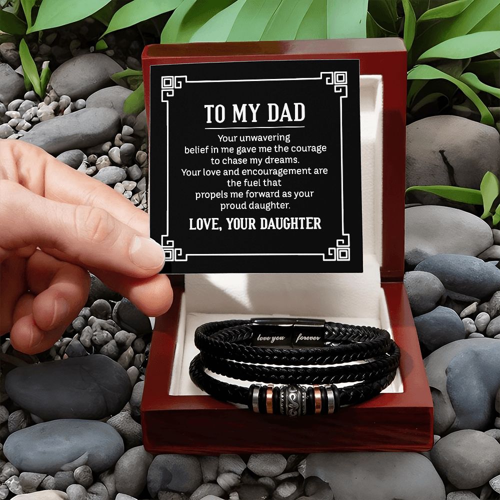 To My Dad Your Unwavering Belief Love You Forever Bracelet-Express Your Love Gifts