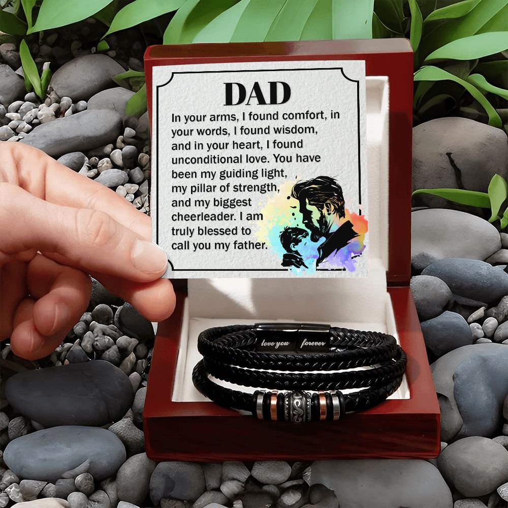 To My Dad Dear Dad Love You Forever Bracelet-Express Your Love Gifts