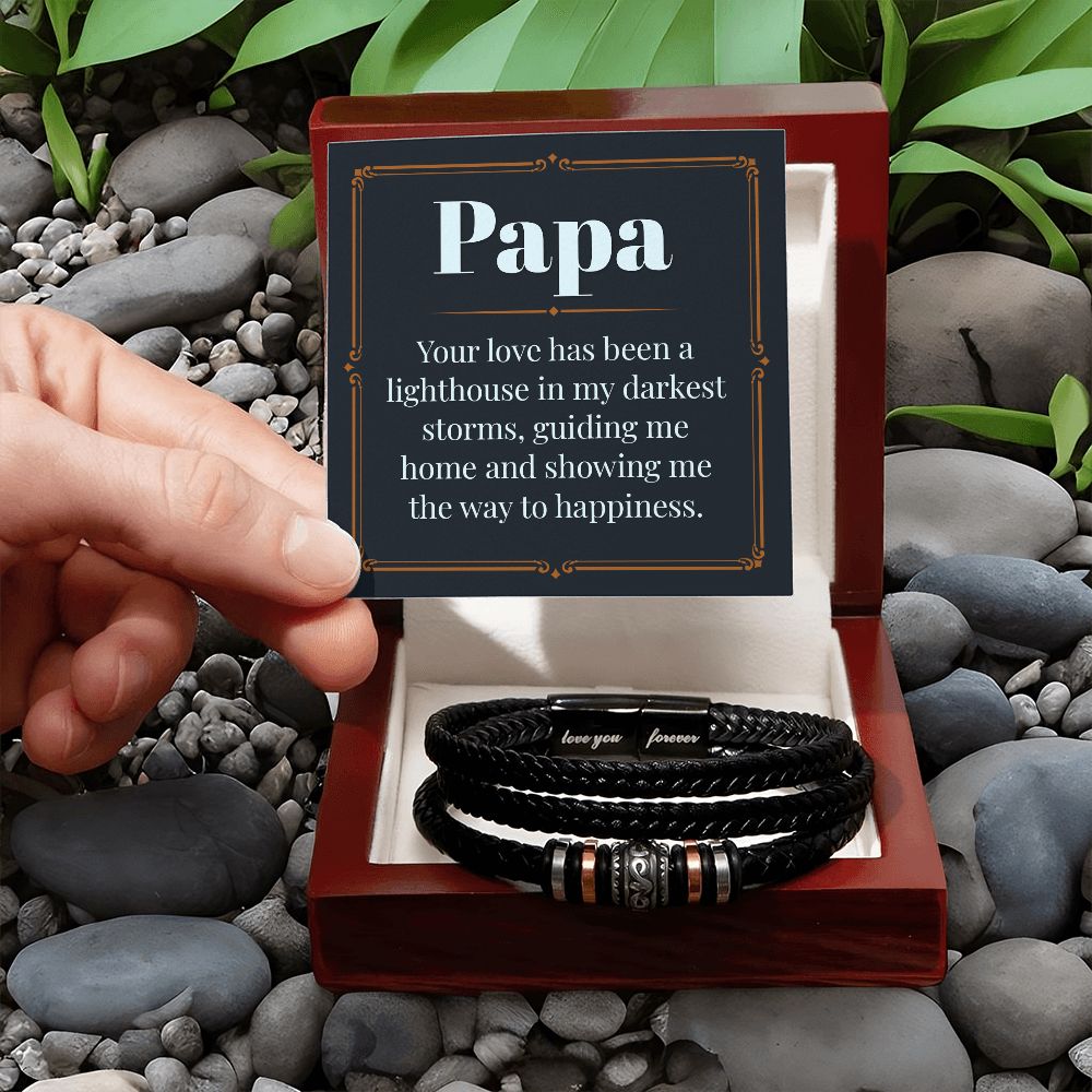 To My Dad Papa Your Love Love You Forever Bracelet-Express Your Love Gifts