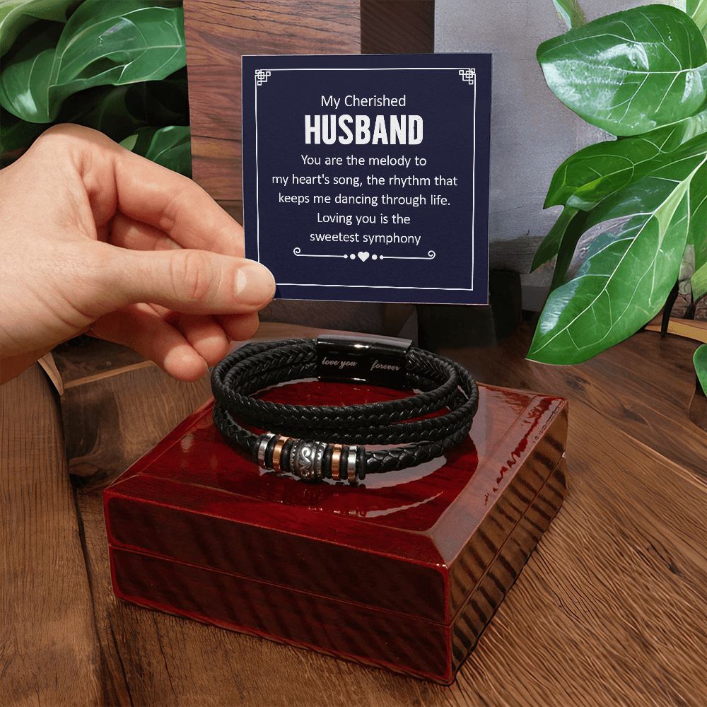 My Cherished Husband You Are the Melody to My Heart's Song Love You Forever Bracelet-Express Your Love Gifts