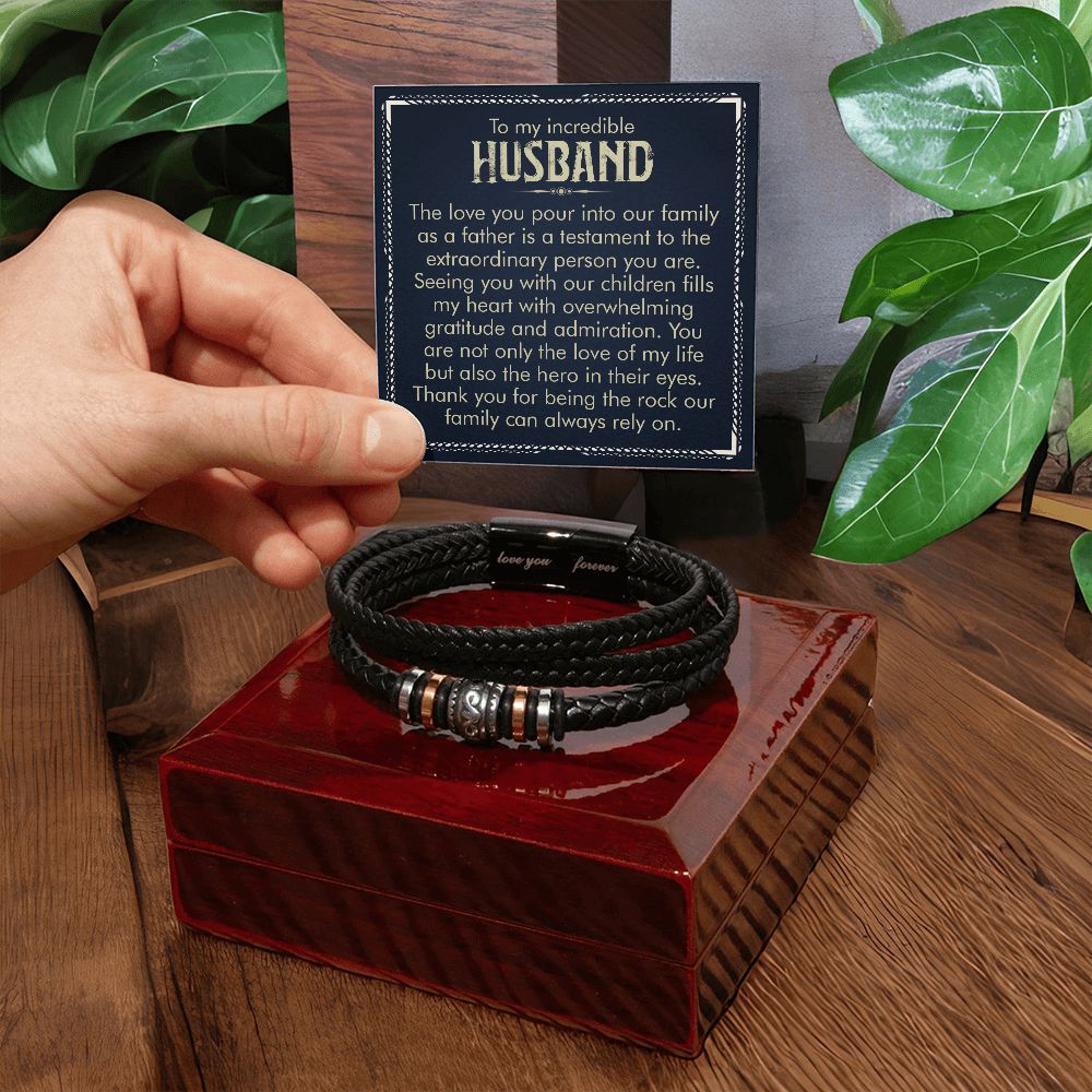 To My Husband Incredible Husband Love You Forever Bracelet-Express Your Love Gifts