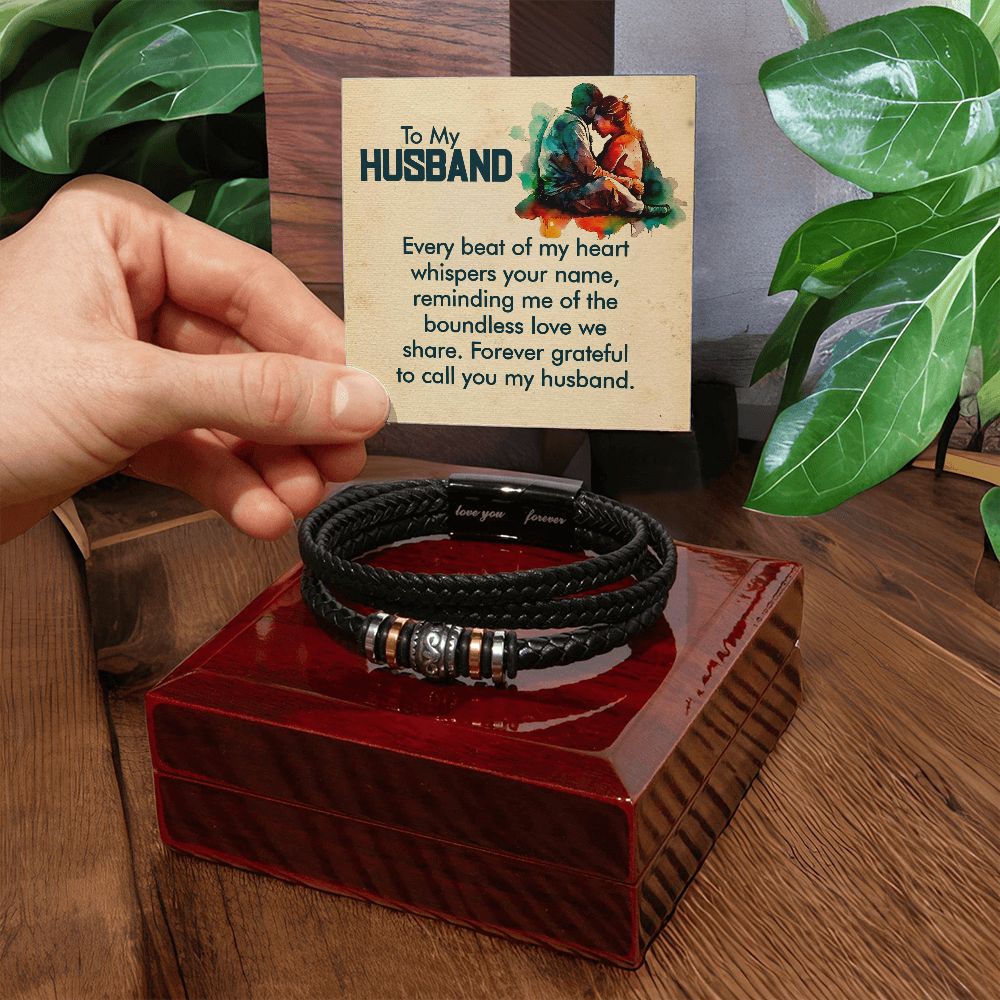 To My Husband Every Beat Love You Forever Bracelet-Express Your Love Gifts