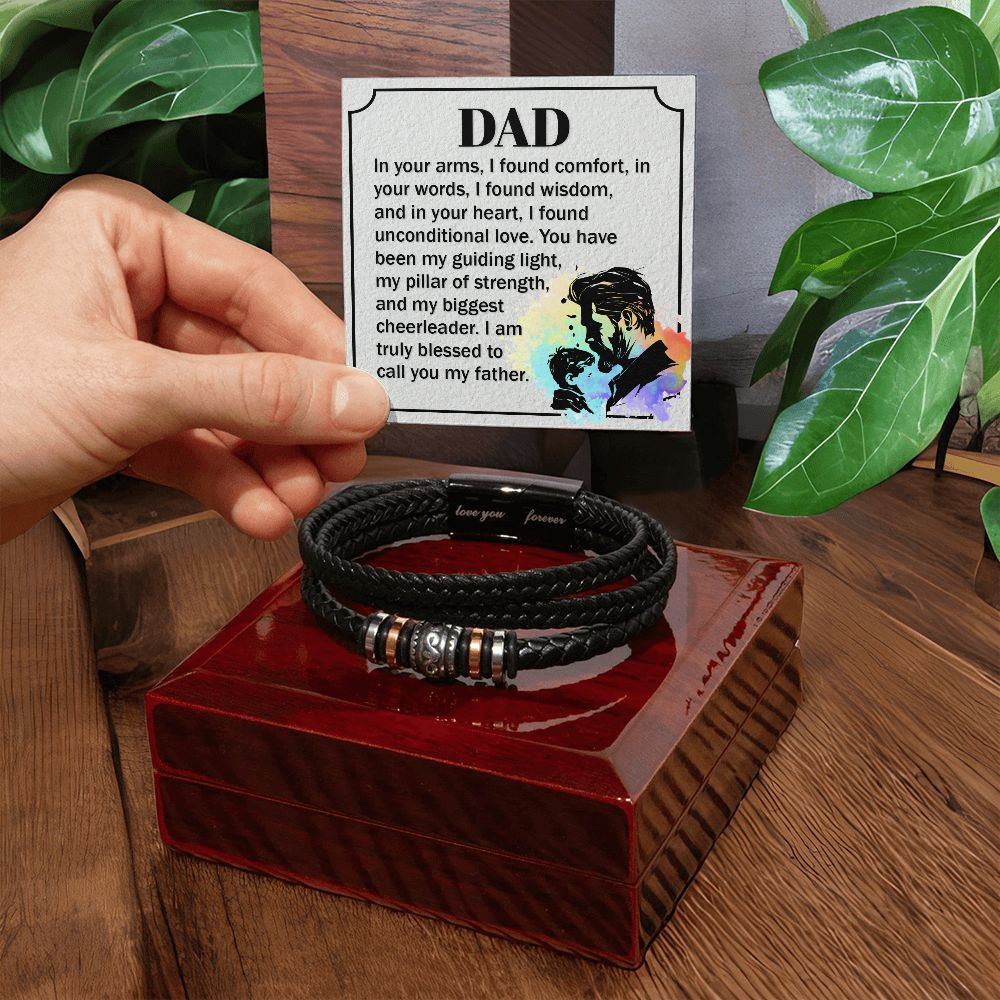 To My Dad Dear Dad Love You Forever Bracelet-Express Your Love Gifts