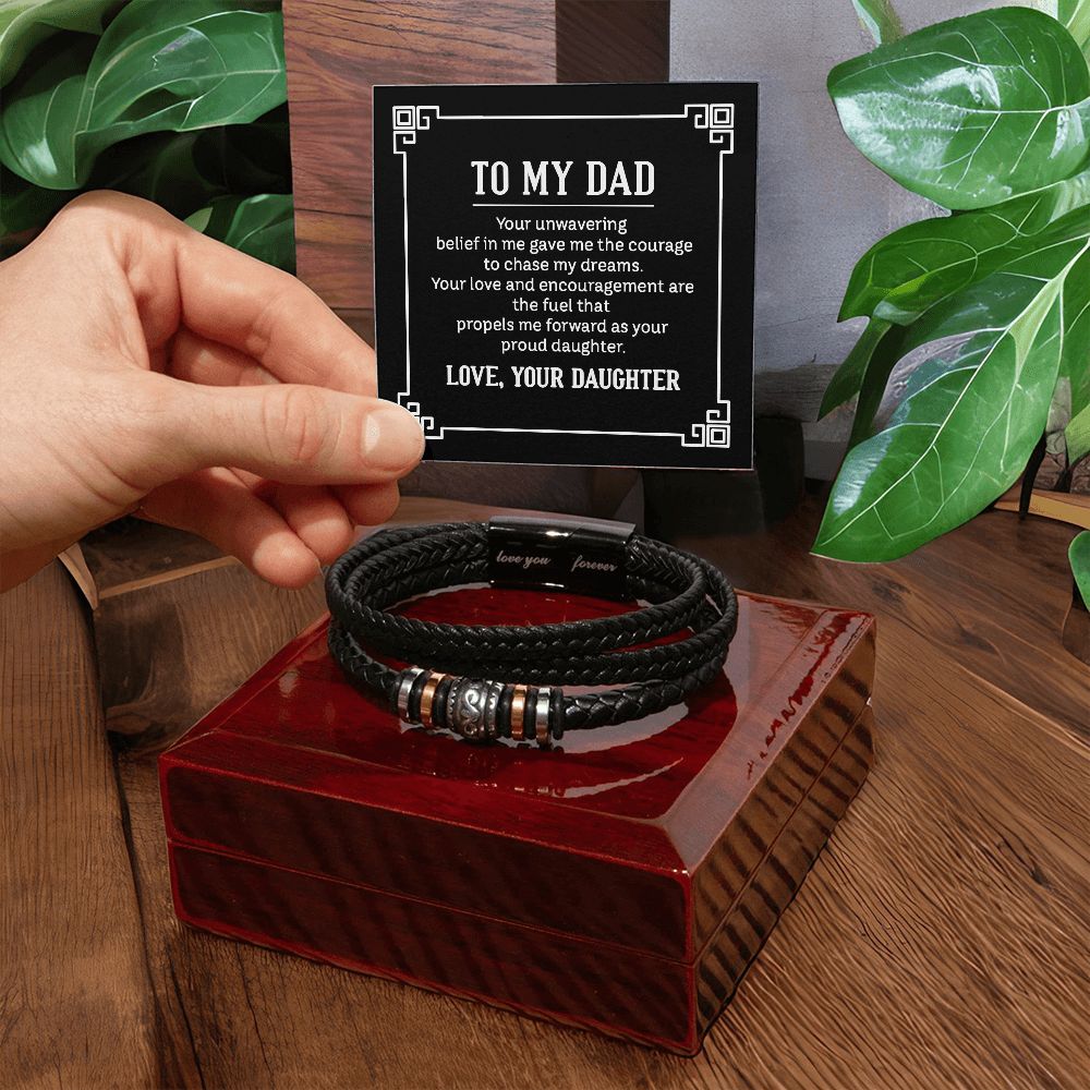 To My Dad Your Unwavering Belief Love You Forever Bracelet-Express Your Love Gifts