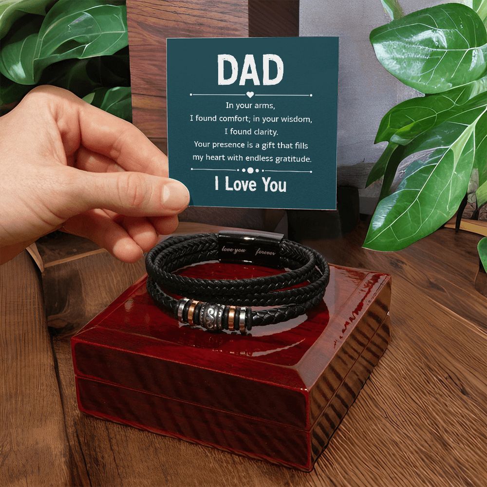 To My Dad In Your Arms Love You Forever Bracelet-Express Your Love Gifts