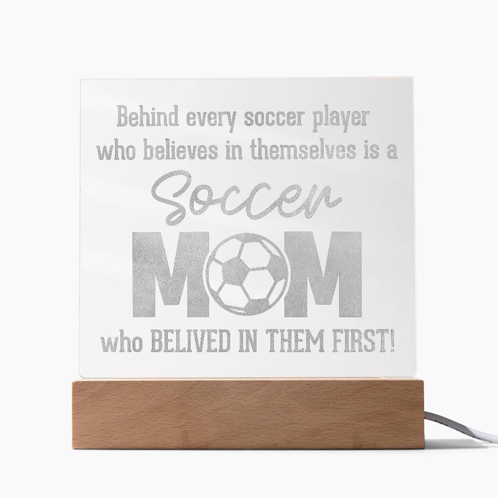 Behind Every Soccer Engraved Acrylic Square Plaque-Express Your Love Gifts