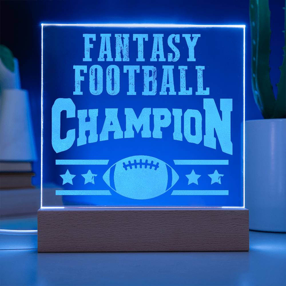 Fantasy Football Team Engraved Acrylic Square Plaque-Express Your Love Gifts