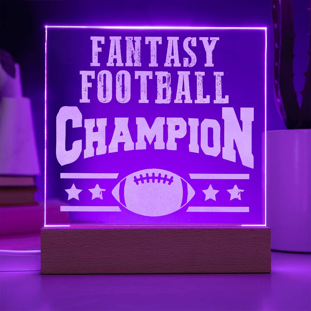 Fantasy Football Team Engraved Acrylic Square Plaque-Express Your Love Gifts