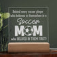 Behind Every Soccer Engraved Acrylic Square Plaque-Express Your Love Gifts