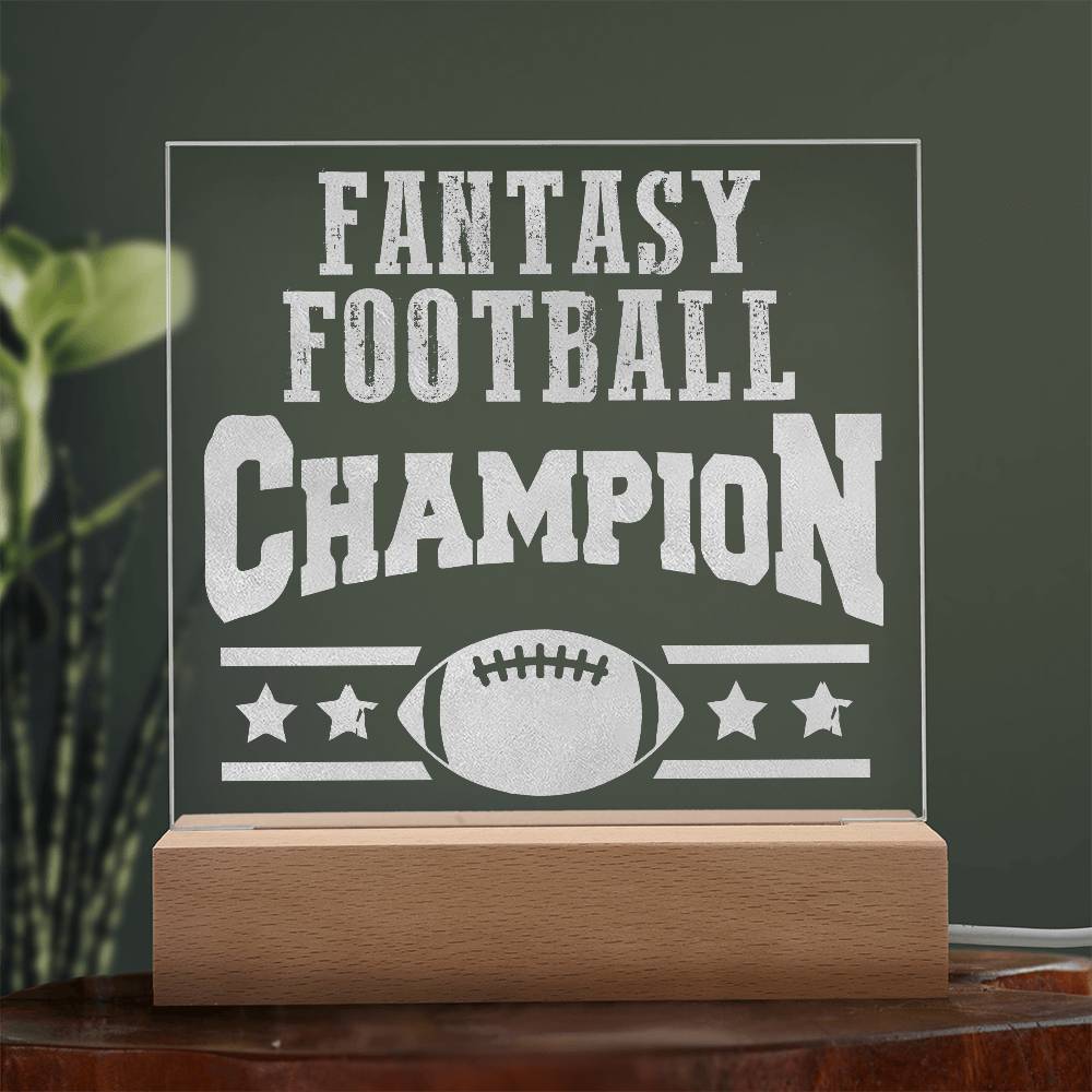 Fantasy Football Team Engraved Acrylic Square Plaque-Express Your Love Gifts