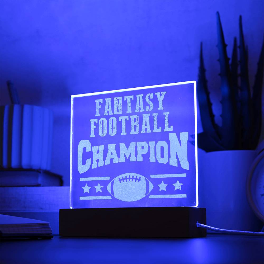 Fantasy Football Team Engraved Acrylic Square Plaque-Express Your Love Gifts