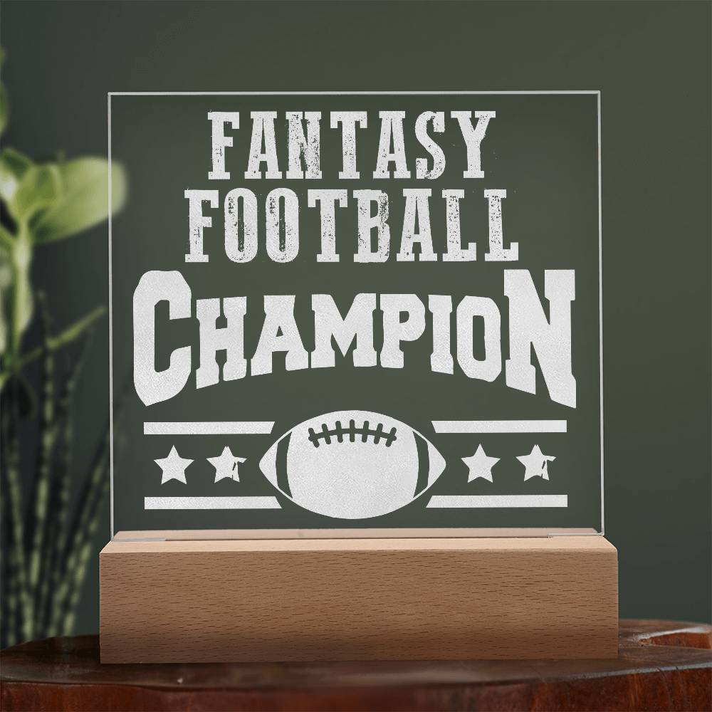 Fantasy Football Team Engraved Acrylic Square Plaque-Express Your Love Gifts
