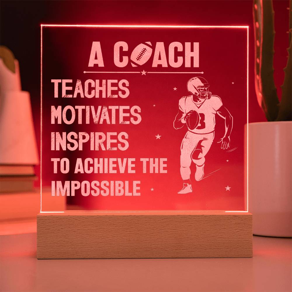 Coach Engraved Acrylic Square Plaque-Express Your Love Gifts