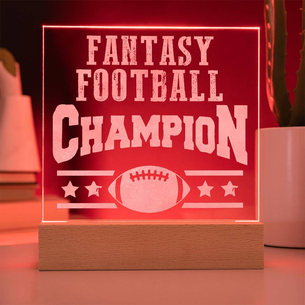Fantasy Football Team Engraved Acrylic Square Plaque-Express Your Love Gifts