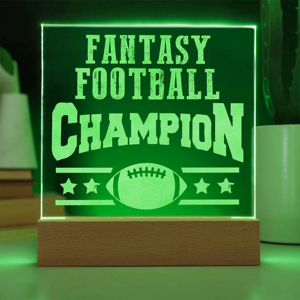 Fantasy Football Team Engraved Acrylic Square Plaque-Express Your Love Gifts