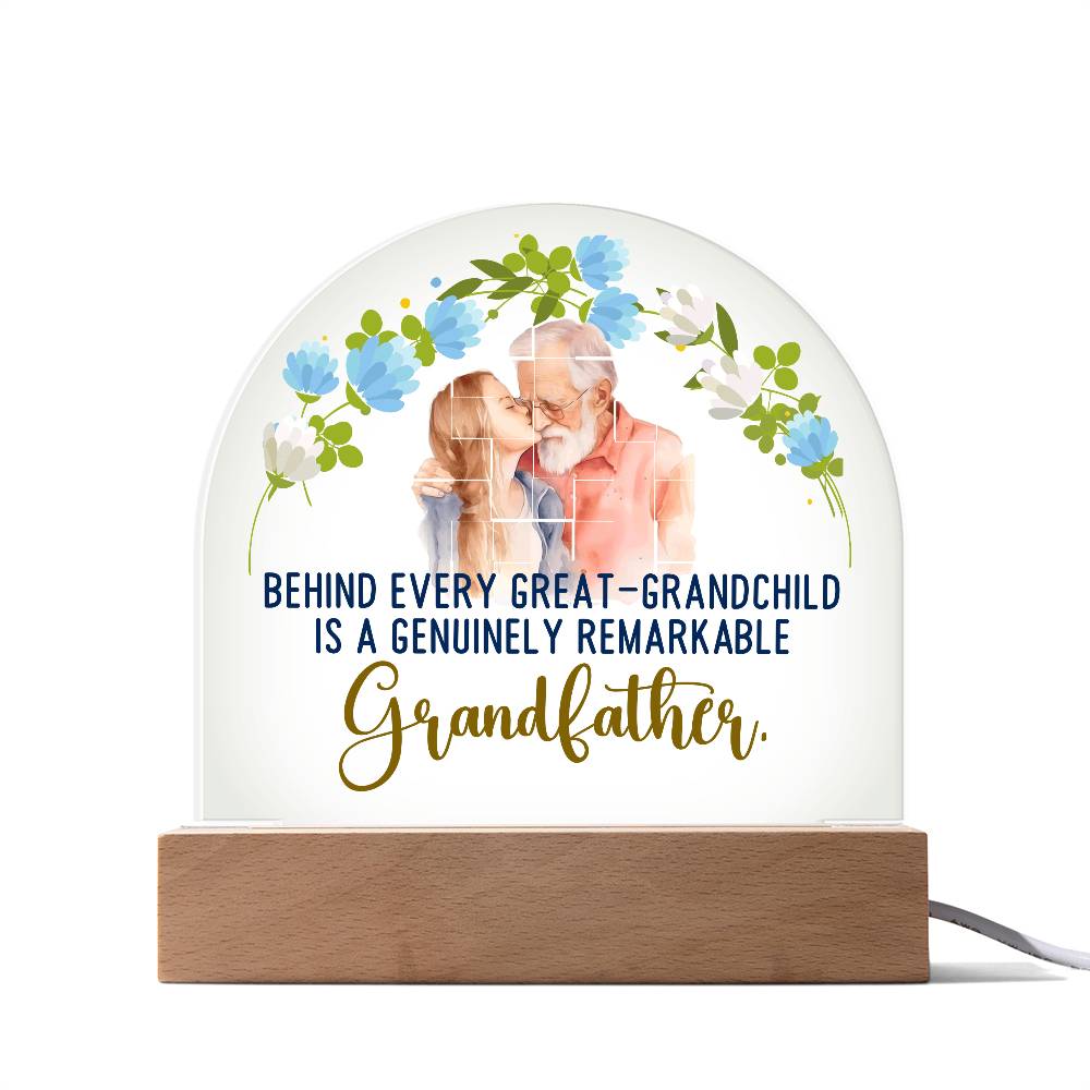 Grandpa Behind Every Great Printed Acrylic Dome Plaque-Express Your Love Gifts