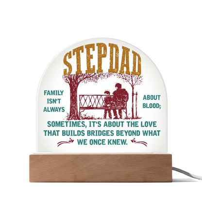 To My Stepdad Family Printed Acrylic Dome Plaque-Express Your Love Gifts