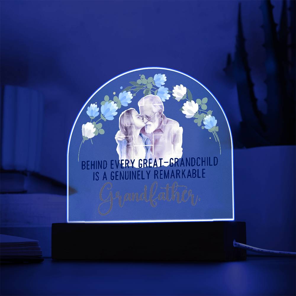 Grandpa Behind Every Great Printed Acrylic Dome Plaque-Express Your Love Gifts