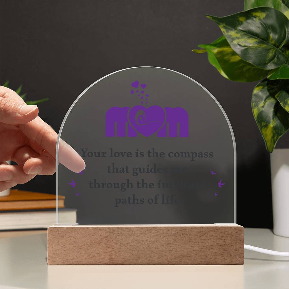 Mom Your Love is The Compass Printed Acrylic Dome Plaque-Express Your Love Gifts