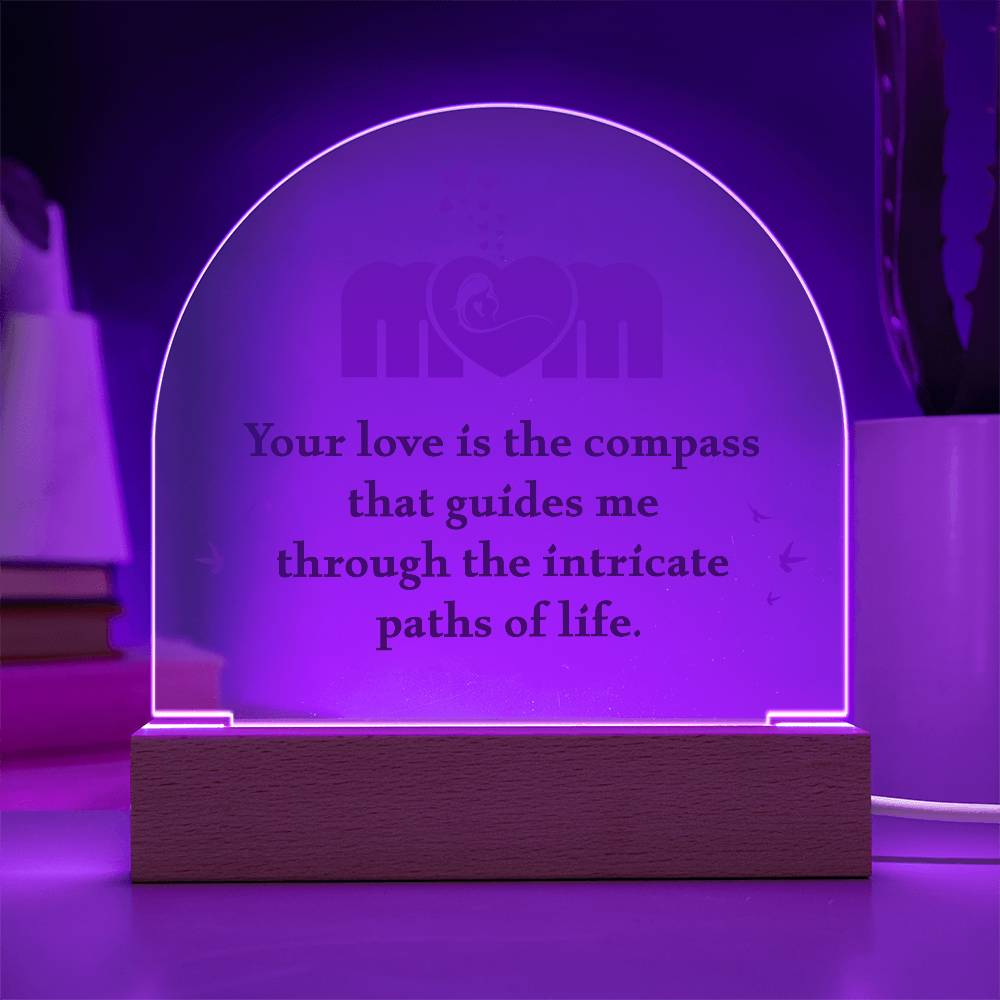 Mom Your Love is The Compass Printed Acrylic Dome Plaque-Express Your Love Gifts