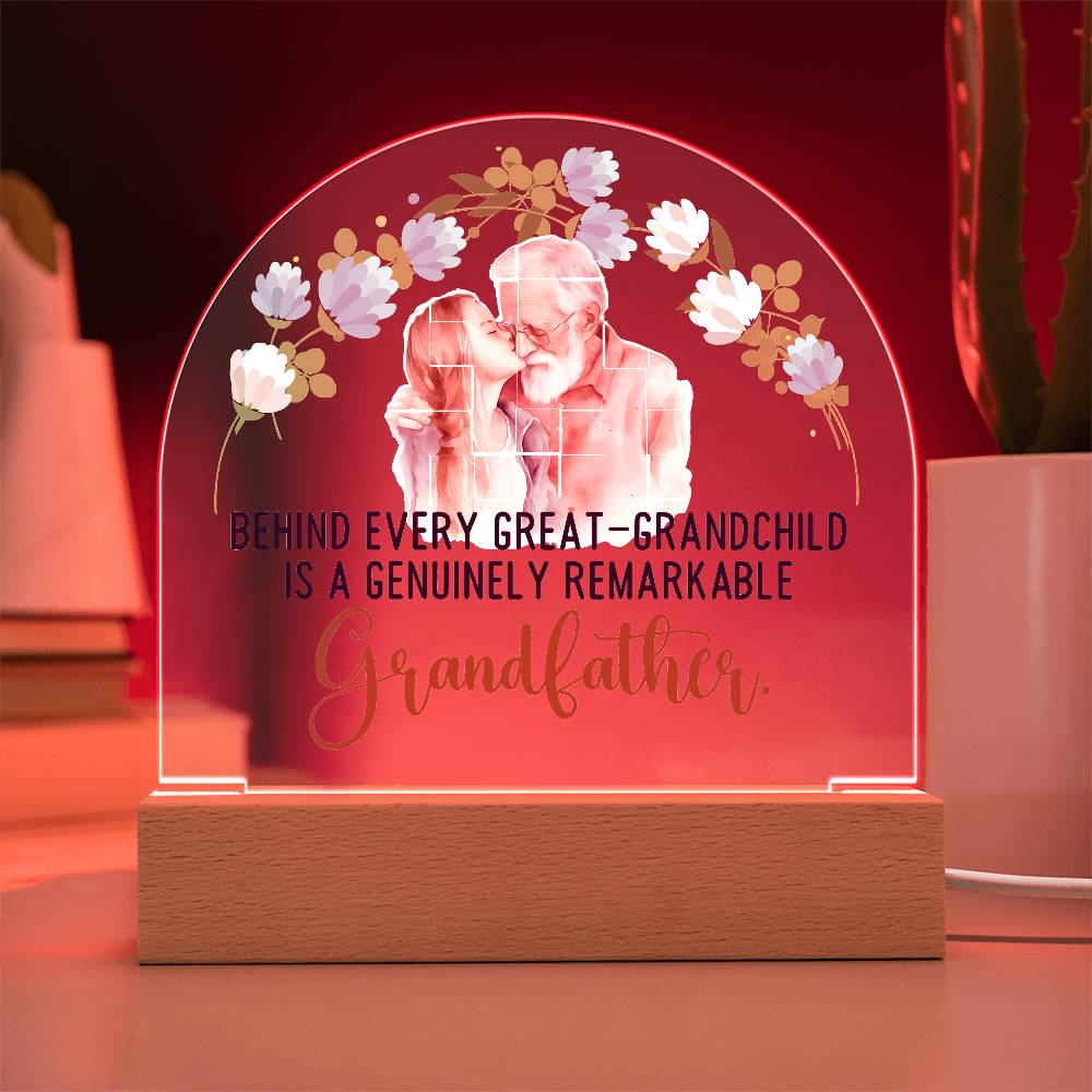 Grandpa Behind Every Great Printed Acrylic Dome Plaque-Express Your Love Gifts