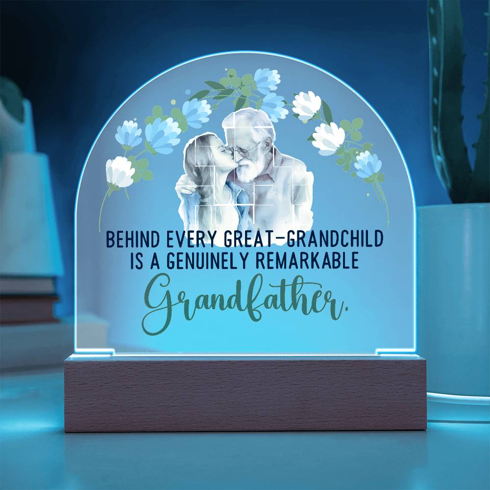 Grandpa Behind Every Great Printed Acrylic Dome Plaque-Express Your Love Gifts