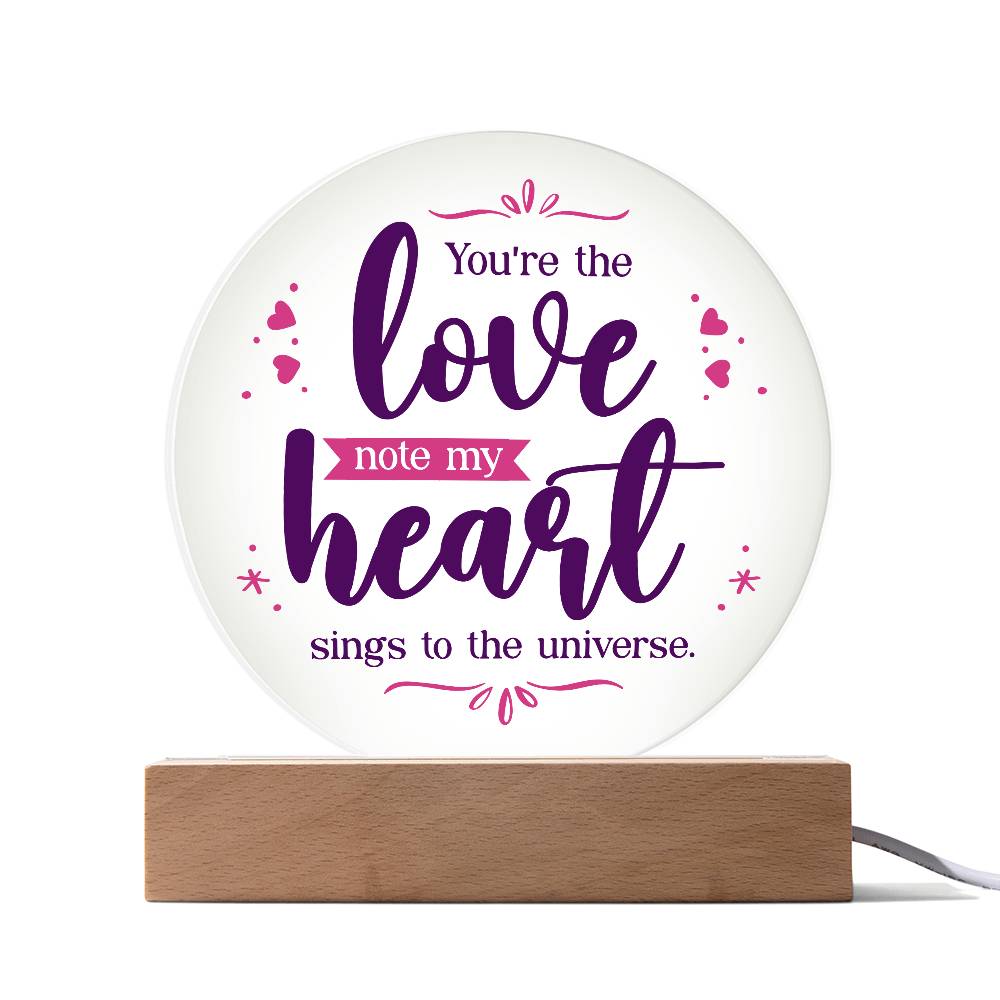 You're the Love Note Printed Circle Acrylic Plaque-Express Your Love Gifts