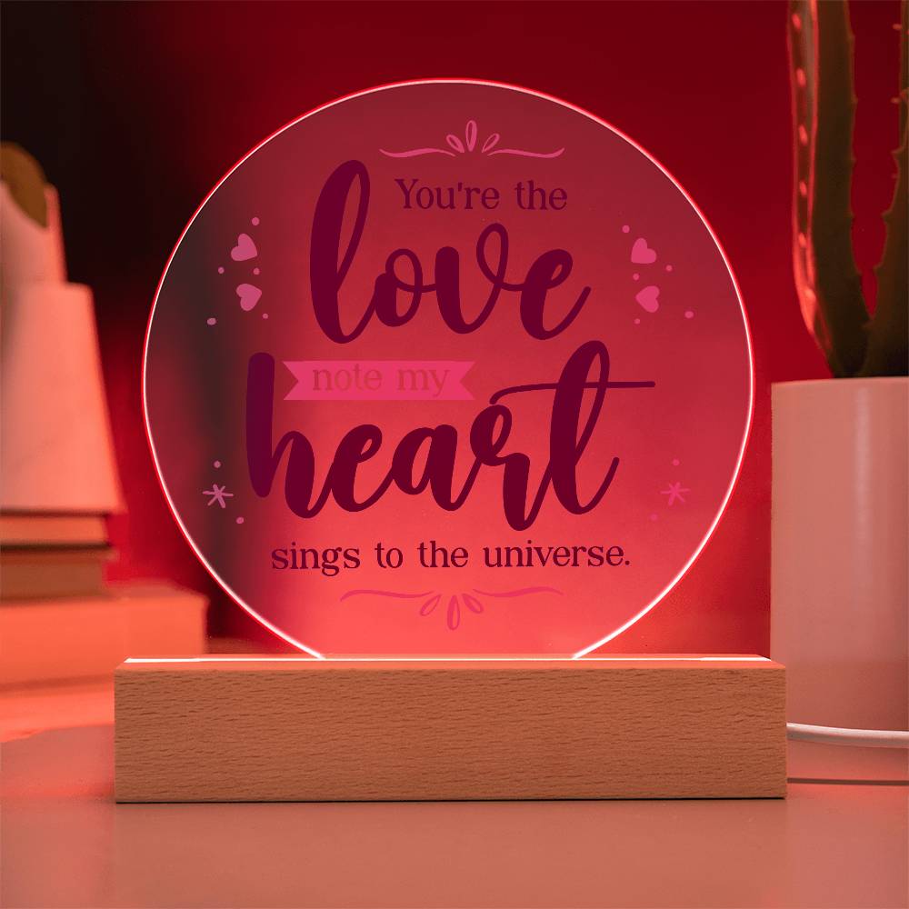 You're the Love Note Printed Circle Acrylic Plaque-Express Your Love Gifts