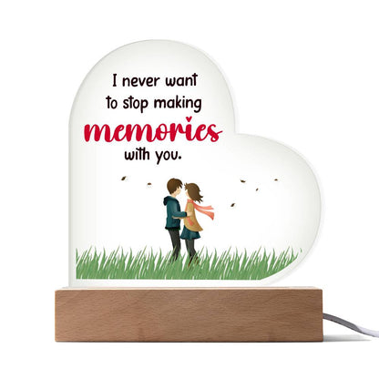 I Never Want to Stop Printed Heart Shaped Acrylic Plaque-Express Your Love Gifts