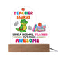 Teacher Saurus Printed Heart Shaped Acrylic Plaque-Express Your Love Gifts