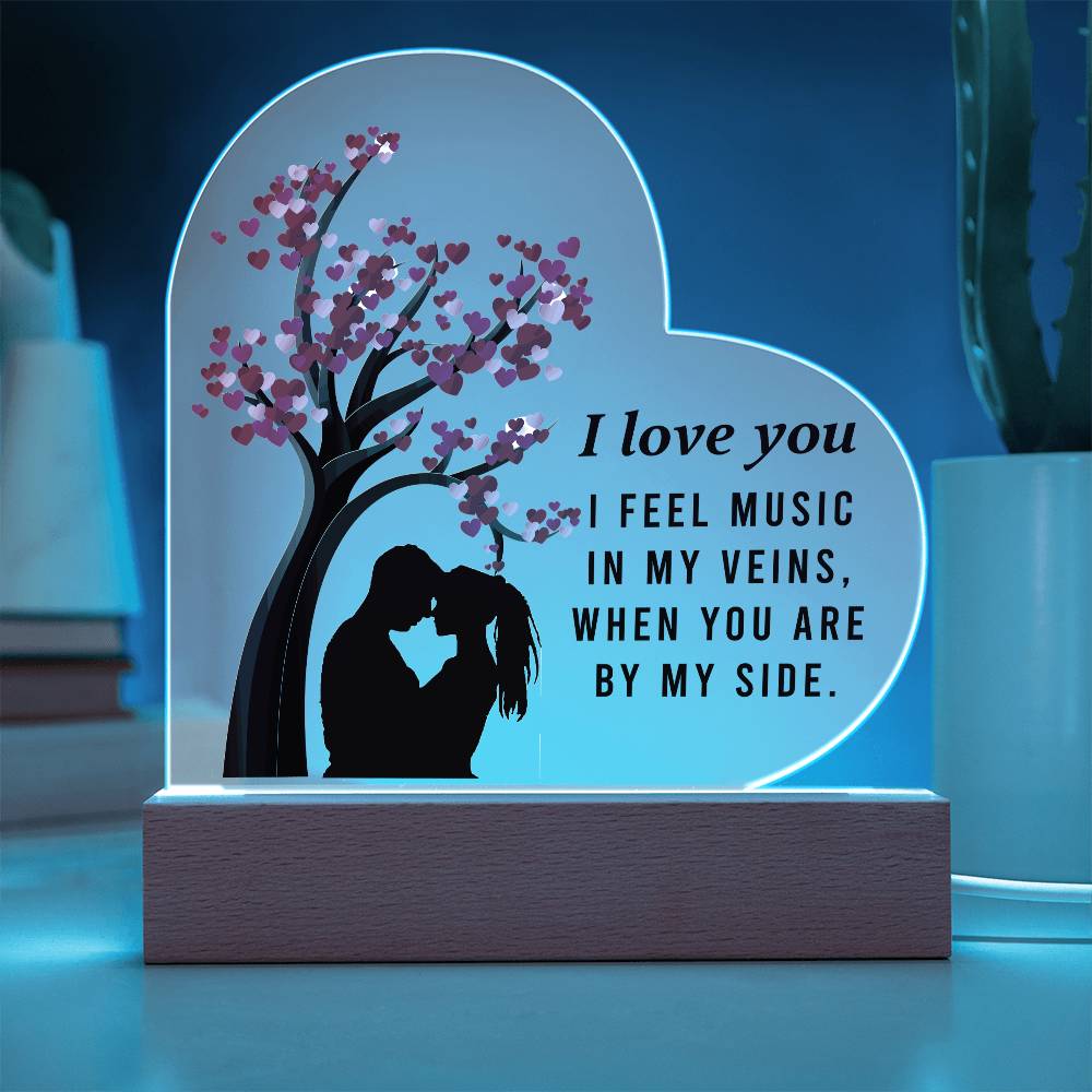 I Love You Printed Heart Shaped Acrylic Plaque-Express Your Love Gifts