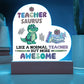Teacher Saurus Printed Heart Shaped Acrylic Plaque-Express Your Love Gifts