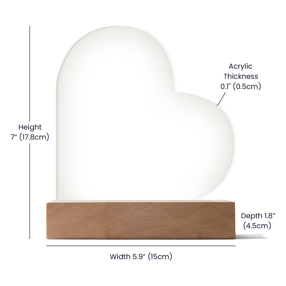 My Dear Beloved DaddyPrinted Heart Shaped Acrylic Plaque-Express Your Love Gifts